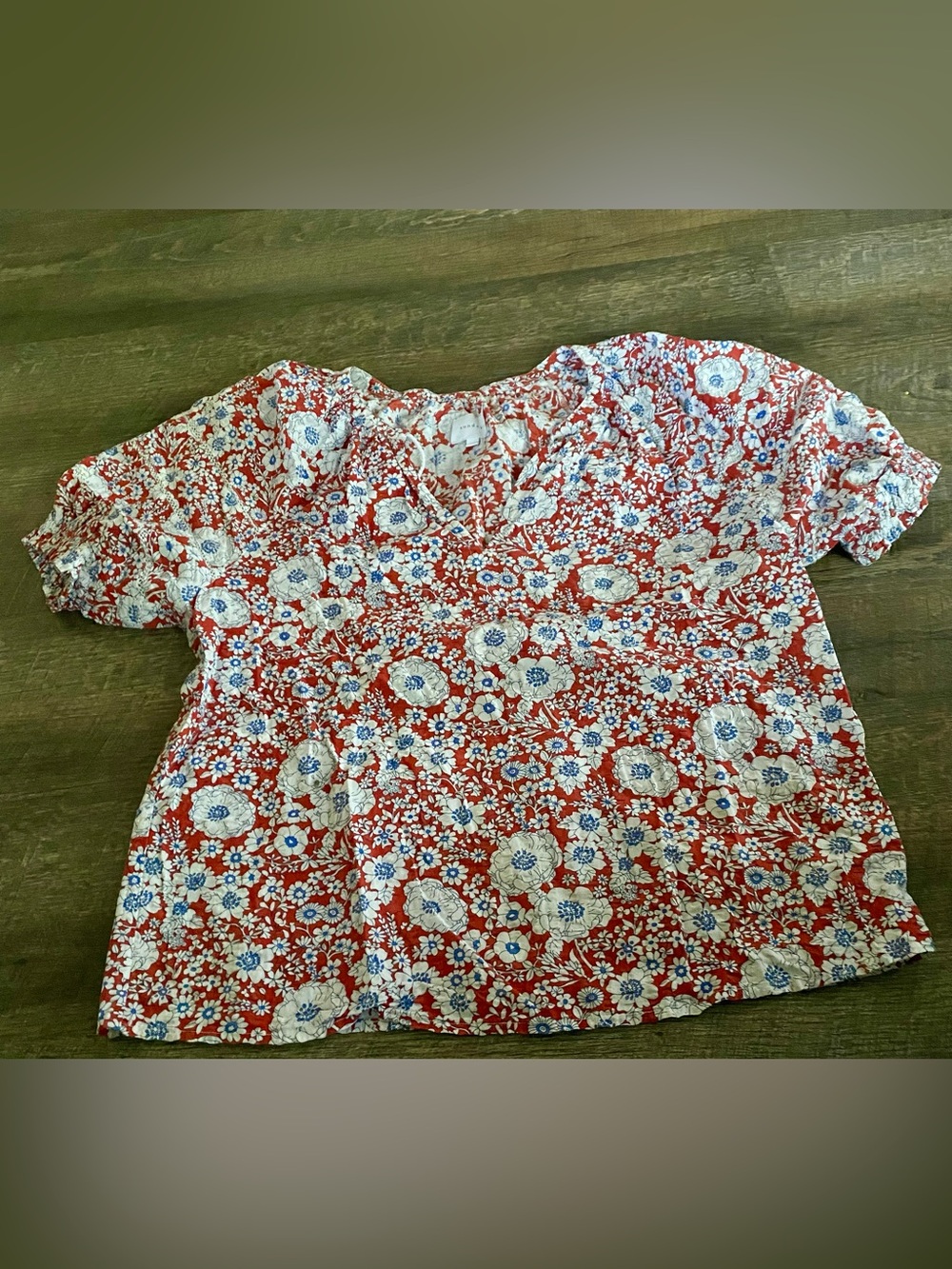 Sundays Floral Tie Front Peasant Blouse